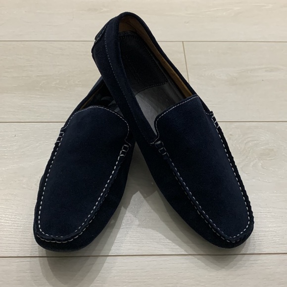 Zanzara NWOT Navy Suede Loafers size 10 - Picture 4 of 14